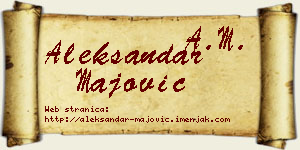 Aleksandar Majović vizit kartica